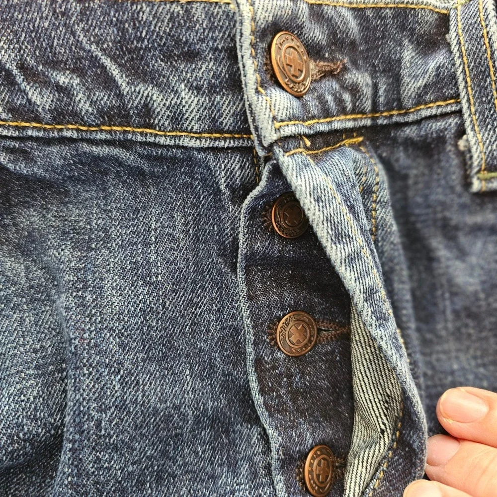 Imogene & Willie Barton Slim Jeans Mens 36 Selvedge Blue Dark Wash Button Fly